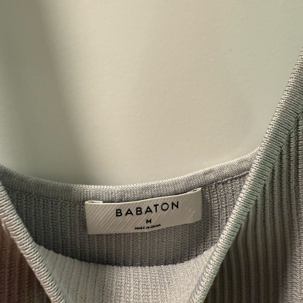Babaton Light Gray Ribbed Knit Top - Picture 3 of 3